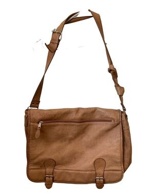BOULDER RIDGE Glove Tanned Cowhide Leather Gold Hardware Large Messenger Bag